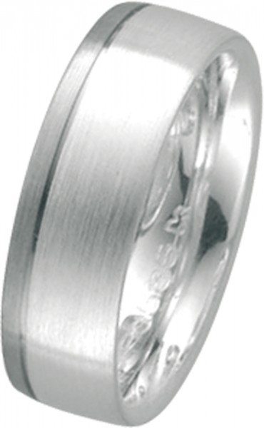 Ring Silber Sterlingsilber 925/- Palladium 585/- schwarz rhodiniert, mattiert, 20 mm