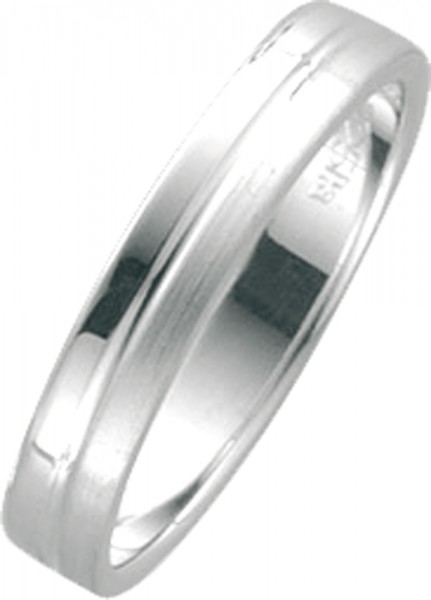 Ring in Silber Sterlingsilber 925/- Ringgröße 62mm, Ringbreite 4mm, Ringstärke 1,4mm, mit teilweise mattierter und polierter Oberfläche