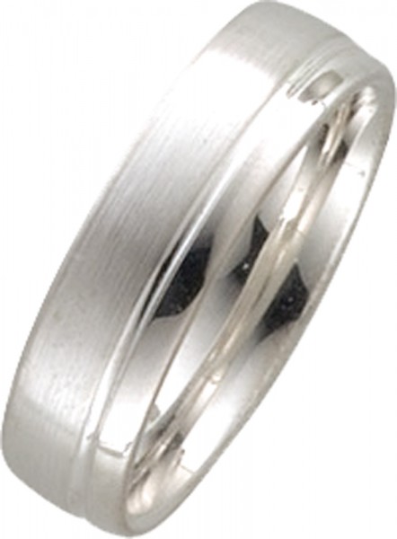 Ring in Silber Sterlingsilber 925/- Ringgröße 62mm, Ringbreite 6mm, Ringstärke 1,8mm, mit teilweise mattierter und hochglanz polierter Oberfläche