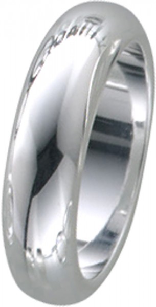 Ring in Silber Sterlingsilber 925/-, Ringgröße 53,5mm(17), Ringbreite 5mm und Ringstärke 2mm, Oberfläche hochglanz poliert.