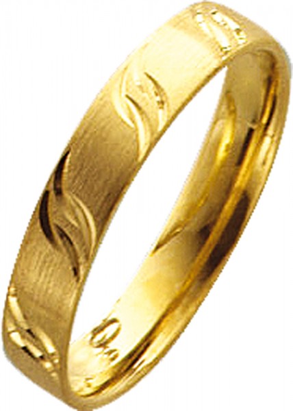Ring in Silber Sterlingsilber 925/- vergoldet, Ringgröße 62mm(20), Ringbreite 4mm und Ringstärke 1,1mm. Die Oberfläche ist mattiert mit hochglanz polierter Gravur.