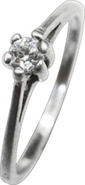 Ring Silber Sterlingsilber 925/- Zirkonia Krappenfassung mattiert Größe 16,5mm