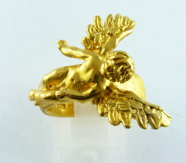 Ring Silber Sterlingsilber 925/- vergoldet Engel mit Flügel