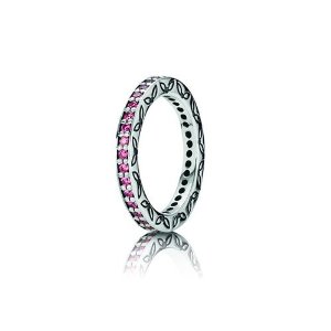 PANDORA Ring 190618CZS in Silber Sterlingsilber 925/- mit pink Zirkonia aus Stuttgart von Abramowicz der Schmucklieferant