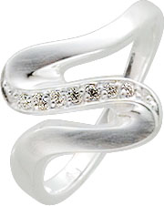 Eleganter Ring in echtem Silber Sterlingsilber 925/- ,mit neun funkelnden,weißen  Zirkoniasteinen, mattiert und poliert, Ringkopfbreite: 15mmx 3mm  Ringkopfstärke, gleichbleibende Ringschiene in der Stärke 2mm. Für alle, die das Besondere lieben. Topquali