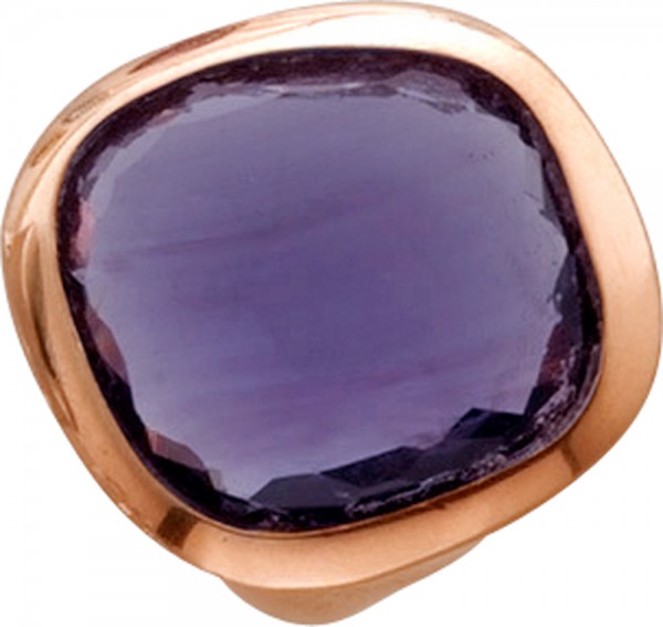 Toyo Yamamoto Ring in Ster-lingsilber 925/- rosévergoldet, mit facettiertem amethystfarbenem KristallsteinLieferbar in 17-20mm