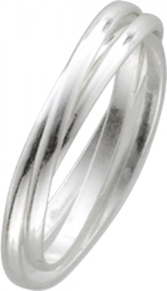 Dreiteiliger Ring in Silber Sterlingsilber 925/-, 1,5 mm Breite in den Größen 16 mm bis 20 mm