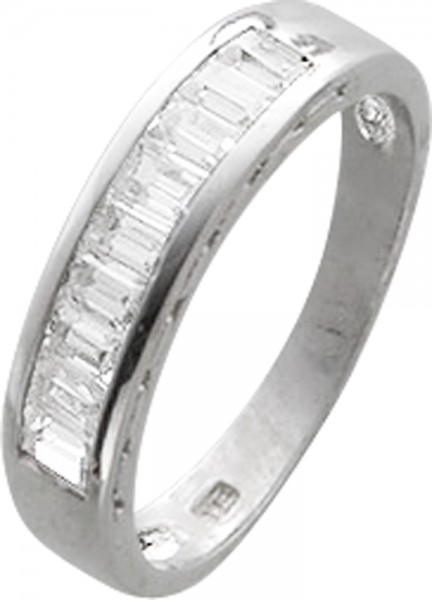 Ring in Silber Sterlingsilber 925/- mit 9 Zirkonia im Baguette Schliff
