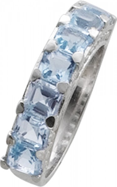 Ring in Silber Sterlingsilber 925/- mit 7 Blautopase