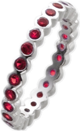 Ring in Silber Sterlingsilber 925/- rundumgefasste 23 rote Rubine lieferbar in 16 – 20 mm