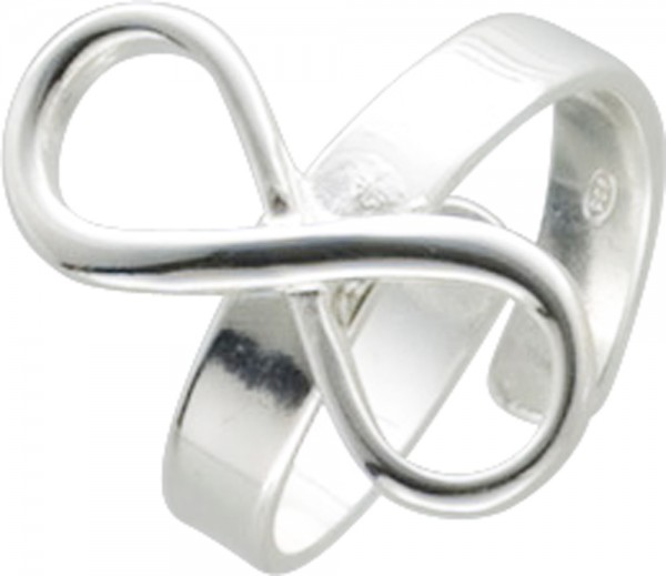 Ring in Silber Sterlingsilber 925/- mit Unendlichkeitszeichen, Größe verstellbar