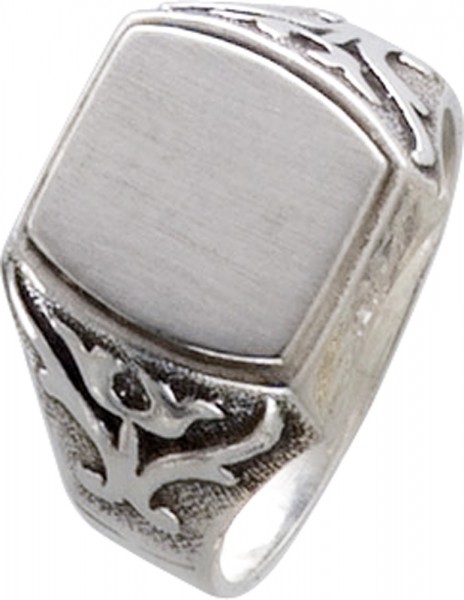 Ring in Silber Sterlingsilber 925/- gravierbare gravurplattemit aussenverzierungen, gr18-22mm, breite 16,5mm, st1mm