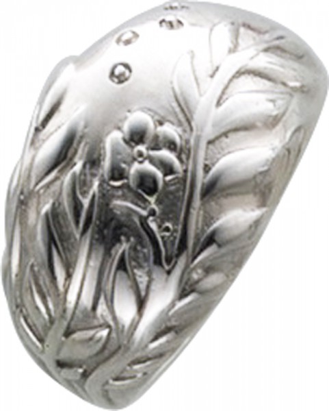 Ring in Silber Sterlingsilber 925/-mit Blumenmuster, RKB13mmStärke 1,2mm, poliertlieferbar in 16-20mm