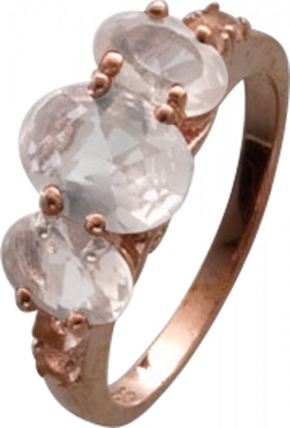 In rose Vergoldung mit Zirkonia, Ring in Silber Sterlingsilber 925/-.