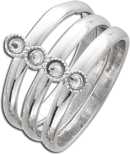 Ring in Silber Sterlingsilber 925/- rhodiniert,  Zirkonia