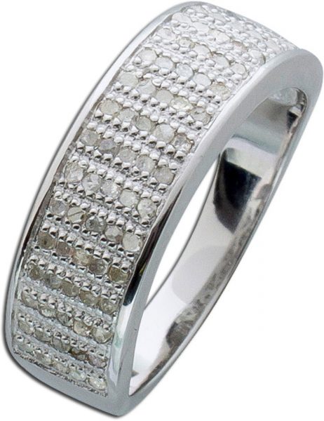 Diamant Ring weiss Sterling Silber 925 Brillantring breit