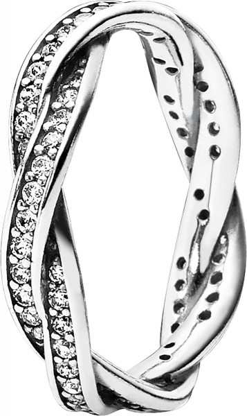 PANDORA Ring 190892CZ Geflochtener Pavé-Ring Silber Sterlingsilber Zirkonia