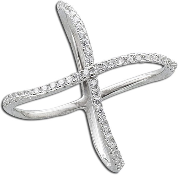 X-Ring Damen Ring Zirkonia Sterling Silber 925 Damenschmuck