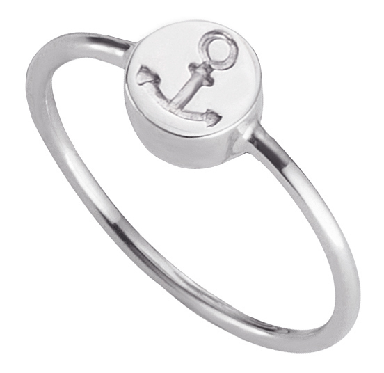 CAI love Sign in Ring Sterling Silber 925 rhodiniert mit Anker Symbol