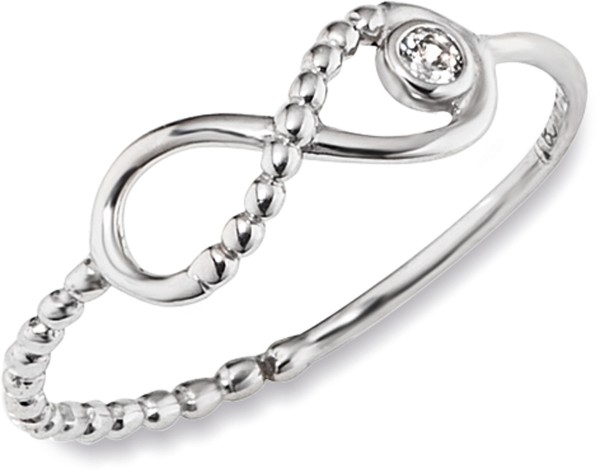 CAI love infinity Ring Sterling Silber 925 Unendlichkeitszeichen rhodiniert mit klarem Zirkonia