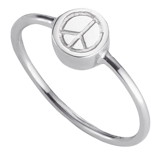 CAI love Sign in Ring Sterling Silber 925 rhodiniert mit Peace Symbol