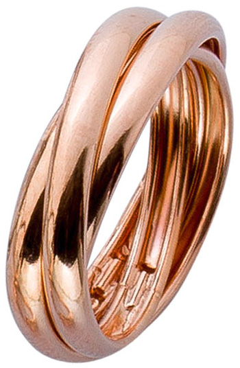 Trinity Ring Silberring Damen Sterling Silber 925/- rose vergoldet ineinander verschlungen