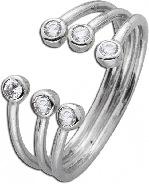 Offener Ring – Silberring Sterling Silber 925 Zirkonia