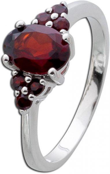 Granat Ring Silber 925 roter Edelstein