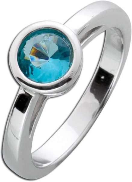 Solitär Ring blau Silber 925 Blautopas Verlobungsring steckring Zirkonia Sterling