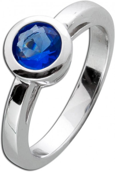 Solitär Ring blau Silber 925 Saphir Verlobungsring steckring Zirkonia Sterling