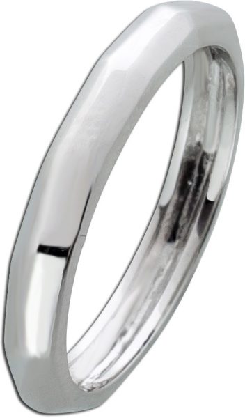Kantiger Silber Ring Silber 925 16-20mm