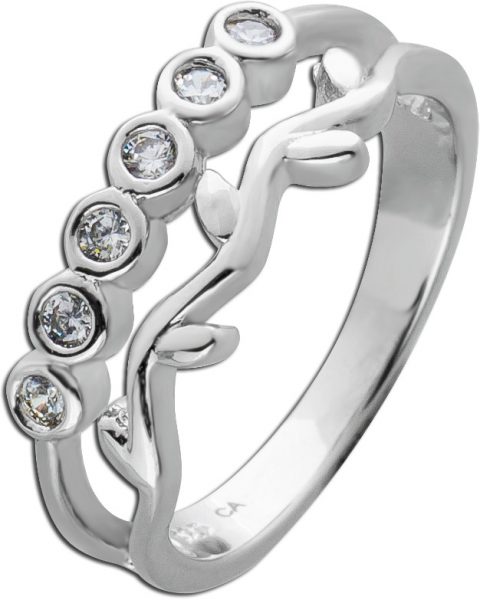 Weißer Zirkonia Ring Silber 925 Damenring