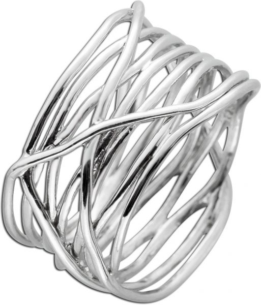 Ring offenes Faden Design Silber 925 Damenring verspieltem Muster