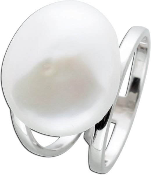 Perlen Ring Süßwasserzuchtperle weiß Silber 925 Damenring