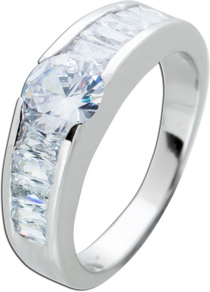 Weißer Zirkonia Ring Silber 925 Damenschmuck