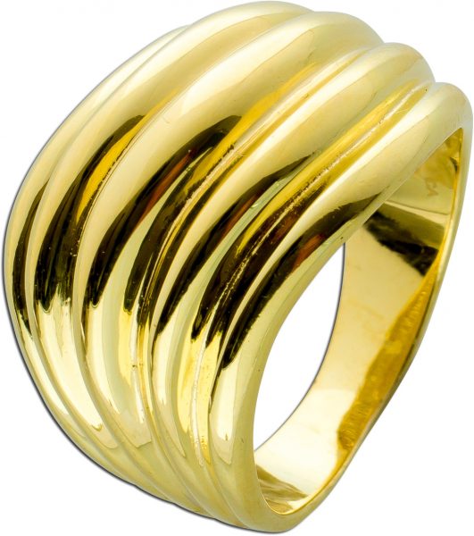 Designer Ring Silber 925 vergoldet Wellenform Design