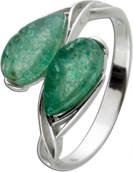 Ring Silber 925/- mit 2 grüne Quarze