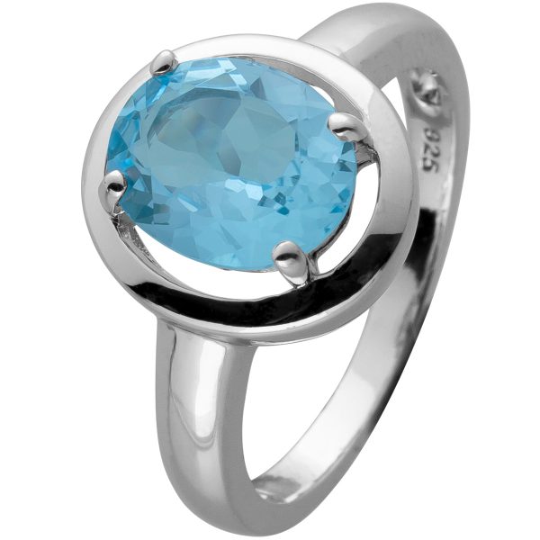 Ring Silber 925 mit einem echten Blautopas Edelstein cirka 3ct