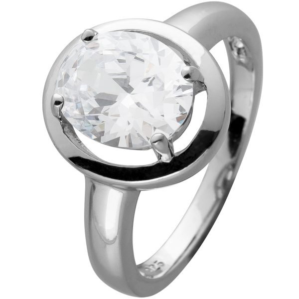 Ring Silber 925 mit einem weißen Quarz Stein cirka 3ct