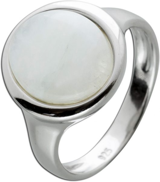 Ring Mondstein Silber 925 Cabochon 12x10mm, Ringkopf 14x13mm