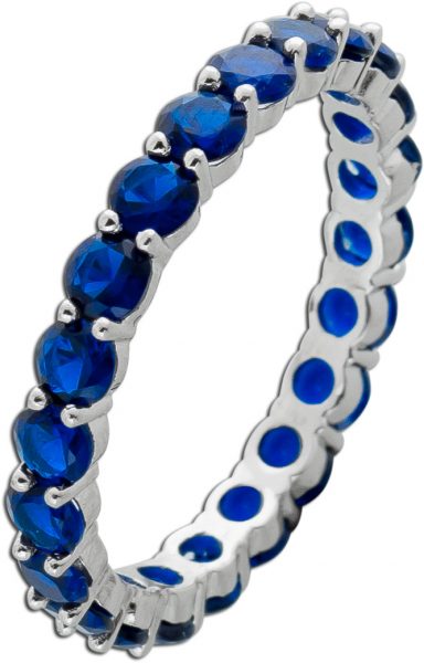 Memoire Ring Silber925 blaue Zirkonia ringsrum gefasst