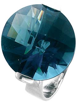 Ring in Silber Sterlingsilber 925/-, blauer Zirkonia