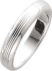 Ring aus Silber Sterlingsilber 925/-, mit ausgefrästen Linien, poliert, ca. 4,9 mm breit und 2,6 mm breit, erhältlich in den Grössen 16-22 mm. Spitzenqualität zum Schnäppchenpreis aus dem Hause Abramowicz, dem Juwelier Ihres Vertrauens seit 1949, aus Stut