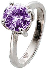 Ring aus Silber Sterlingsilber 925/- besetzt mit einem lila Zirkon. Schnäppchenpreis für Spitzenqualität aus dem Hause Abramowicz seit 1949, aus Stuttgart