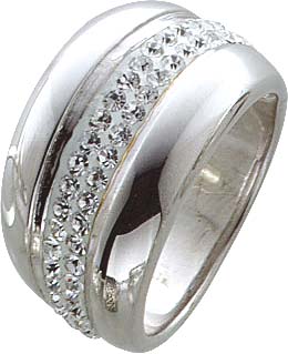 Traumhafter Ring in Silber Sterlingsilber 925/- mit brillantfunkelnden weißen Kristallstrassteinen