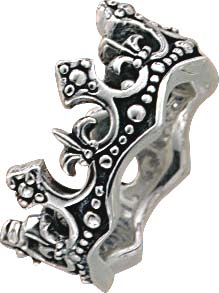 Ring aus Silber Sterlingsilber 925/- in Kronenform, teilweise schwarz rhodiniert, ca. 11,0 mm breit und 3,0 mm stark. In den Größen 16-20 mm erhältlich. Tiefpreisgarantie aus dem Hause Abramowicz, dem Schmuckprofi aus Stuttgart seit 1949