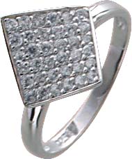 Ring aus echtem Silber Sterlingsilber 925/- besetzt mit 36 wunderschön strahlenden Zirkonia, rhodiniert und hochglanzpoliert. Der Ringkopf ist in der Form eine gewölbten Rechteckes und hat die Maße von ca. 10,8×10,8 mm. Die schmale Ringschiene (2,0 mm bre