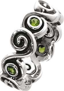 Ring aus echtem Silber Sterlingsilber 925/- mit wunderschönen grünen funkelnden Zirkoniasteinen (Ø ca. 3mm). Breite ca. 8mm, hochglanz poliert, teilweise geschwärzt. Ein echter Hingucker. Passend für Ihren Sammelsysteme. Premiumqualität von Deutschlands g