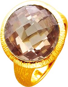 Silberring. Ring in verschiedenen Größen, mit funkelndem Zirkonia, fein eingearbeitet in echtem 925/- Silber Sterlingsilber, vergoldet mit nach unten verjüngenden Ringschiene, Ringkopfbreite ca. 15,3mm, Breite ca. 1,5mm, mattiert. Ein Sensationspreis in f