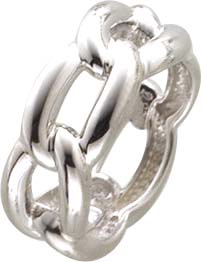 Ring aus echtem Silber Sterlingsilber 925/-, hochglanzpoliert, in Kettenoptik, ca. 7,7 mm breit und in den Größen 16-20 mm erhältlich. Spitzenqualität zum Schnäppchenpreis aus dem Hause Abramowicz, dem Juwelier Ihres Vertrauens, in Stuttgart seit 1949.